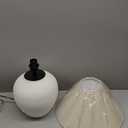 Farmhouse Table Lamps Black 18.8" Tall Ceramic Table Lamp Rustic Southwestern Clay Pot Ceramic Lampshade with Fabric Shade Bedside Nightstand for Living Room Bedroom House Office Entryway (White)