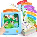 JoyCat Kids Learning Tablet, Phonics Talking Flash Cards, Learn to Read with 156 Pages, 40+ Themes, 600+ Words, 100+ Interactive Games, Screen-Free Toddler Learning Toys Gifts for 2-6 Year Old