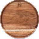 YANGQIHOME Round Wood Tray, Acacia Wooden Serving Tray, Serving Platter, Appetizer Charcuterie Board, Tray Organizer for Kitchen/Countertop, 13.8 x 13.8 x 0.8 inch