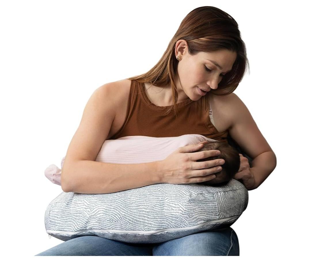 Boppy Nursing Pillow - Ergonomic Bottle & Breastfeeding Pillow with High, Firm, Large Area, Water-Repellent Cushion with Washable Cover; Baby Safety Alliance Verified - Blue Speckled Current Boppy Nursing Pillow - Ergonomic Bottle & Breastfeeding Pillow with High, Firm, Large Area, Water-Repellent Cushion with Washable Cover; Baby Safety Alliance Verified - Blue Speckled Current