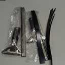 6 Pcs 12'' Professional Steel Window and Glass Squeegee with Replacement Rubber Glass Cleaning Squeegee Heavy Duty for Window Cleaning Streak Free Results, 
Silver, Black