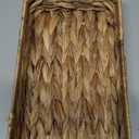 Wicker & Rattan Serving Tray - 10" Rectangle Bathroom Vanity Tray with Storage for Paper Hand Towels