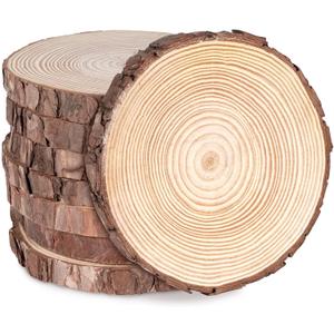 8 Pack 6"-7" Round Rustic Woods Slices Unfinished Wood Great for Weddings Centerpieces Craft