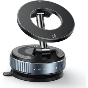 Lamicall Car Phone Holder - [70 LBS Strongest Suction] for Magsafe Car Mount, 360 Suction Cup Phone Mount Dashboard Windshield Vacuum Magnetic Phone Holder for Car fit iPhone 17/16Pro Max Mothers Day (Black)