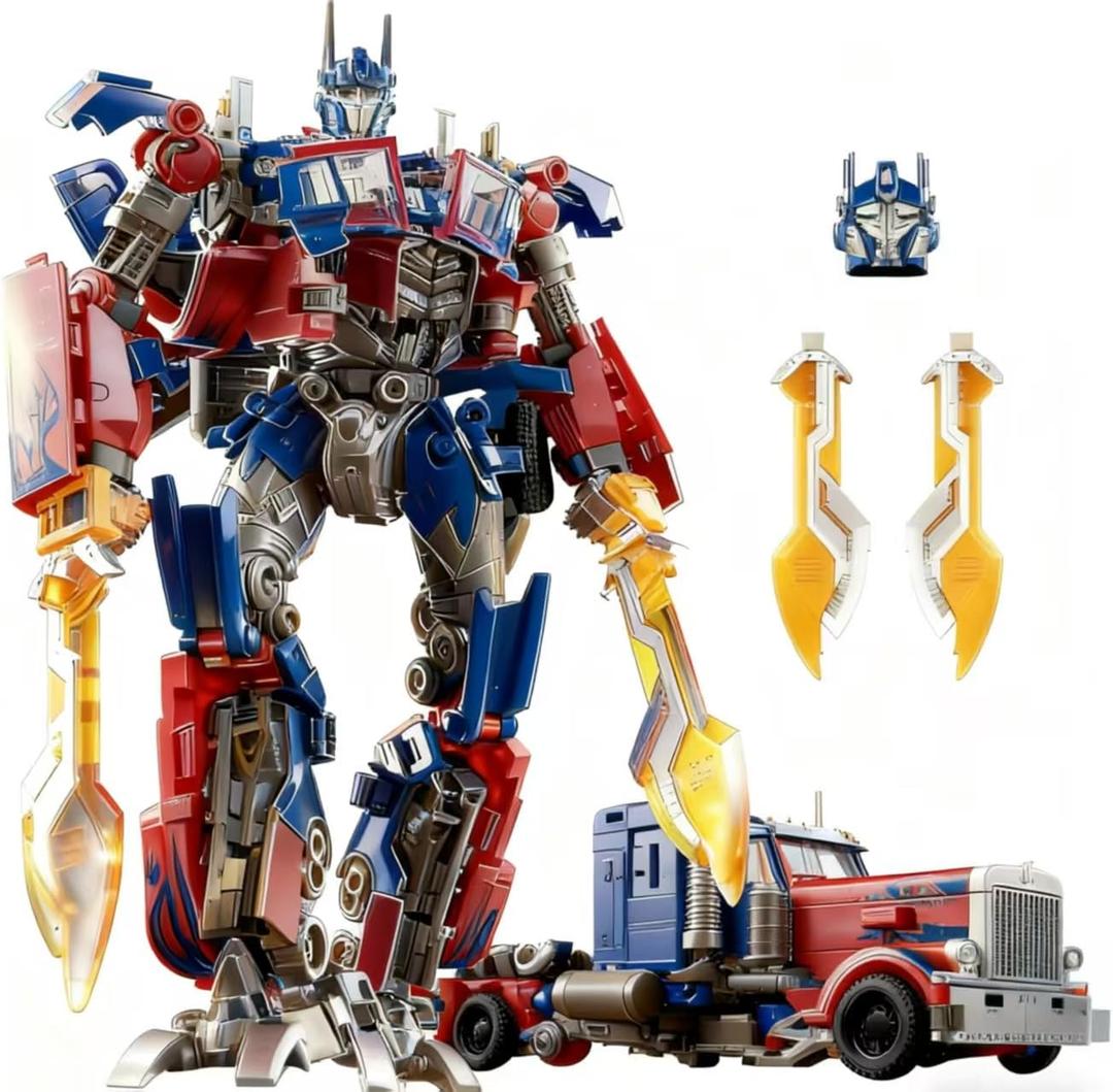 Deformation Car Robot Toys, Action Figures with Weapons, 8 in Portable Car Model Alloy Deformed Robot Toy Gift for Kids Boys and Girls