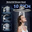 Shower Head with filtered Handheld High Pressure daul Shower Heads with Handheld Spray Combo and 10 Sprays Handheld Shower Head Detachable Shower head Built-in Magnetic Docking and Power Jets Chrome