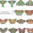 Lyrow 14 Pcs Moth Iron on Patches Appliques Colorful Insect Embroidered Sew on Patches Bulk for DIY Clothing Hat Jacket Backpack Summer Camping Party Decoration