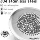 Revolutionary Kitchen Sink Drain Strainer/Patented Reversible Chain Mesh, Effortless Cleaning & Debris Catcher, Large Capacity, No Clog, 304 Stainless Steel & Rust-Proof/Handmade (Silver)