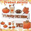 2 x Geelin 5 Pcs Fall Decorations for Home Fall Football Tiered Tray Decor Rustic Wooden Maple Leaf Block Sign It's Pumpkin Spice Season Thanksgiving Table Centerpiece for Farmhouse Autumn Harvest Party