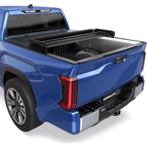 Soft Tri Truck Bed Tonneau Cover Compatible for 2024 2025 Toyota Tacoma 5ft (incl Utility Track System w/LED Light Strip)