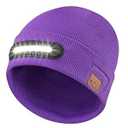 RANCOVY LED Beanie with Light, Unisex USB Rechargeable Headlamp Beanie Flashlight Beanie Hat for Men Women (Purple)