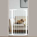Fairy Baby Narrow Baby Gate 24.5"-29.5" Inch Wide, 38" Tall Pressure Mounted Auto-Close Small Pet Gate for Stairs and Doorways, No Drill Metal Safety Gate Indoor for Kids and Pets, Black