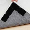 Rug Carpet Non Slip Grippers 8PCS, Reusable Non-Slip Rug Pads, Strong Adhesive Rug Stickers, Double Sided Mat Corner Gripper Tape, Grippers for Area Carpet, No Damage Removable for Hardwood Floors