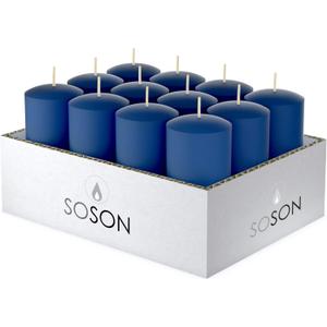 Simply Soson Votive Candles Bulk, 24 Blue Votive Candles, 10 Hours Burn time, Small Candle, Bulk Candles, Unscented Candle, Votives for Wedding, Birthday, Holiday & Home Decoration (24 pack - Without Glass)