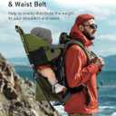 besrey Baby Backpack Carrier, Toddler Hiking Backpack with Safety 3-Height Seat, Adjustable Straps&Waist Belt, Foldable Frame Lightweight Large Capacity Child Carrier for Hiking (Army Green)