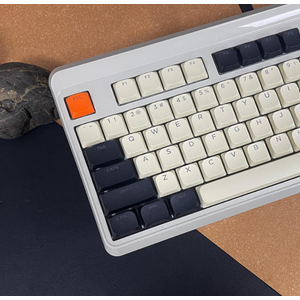 Womier Low Profile Keycaps - Shine Through Keycaps 60 65 75 100 Percent, Keyboard Key caps PBT Full Size for Cherry Gateron MX Switches Mechanical Keyboard, Black Grey