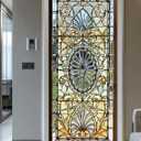 artfanke 3D Stained Glass Door Sticker Peel and Stick 30.3"x78.7"- Self-Adhesive Door Murals Wallpaper - Waterproof Wall Decal for Home Bedroom Decor (2 Sheets/Set)