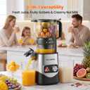 TechRise 3-in-1 Cold Press Juicer with 6" Wide Feed Chute, Slow Masticating Juicer Machine for Whole Fruits & Vegetables, Makes Juice, Fruit Sorbet & Nut Milk, Easy to Clean, BPA-Free, Space Silver