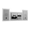 Auna Stereosonic Microsystem o Stereo System o Micro System o 2 x 10 Watts RMS Stereo Speakers o Front-Loading CD Player o FM Tuner o Bluetooth o USB Port o Incl. Remote Control o Dark White