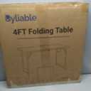 Byliable Folding Table 4 Foot Portable Heavy Duty Plastic Fold-in-Half Utility Table Small Indoor Outdoor Adjustable Height Folding with Carrying Handle, Camping and Party,White | Portable, Heavy Duty, Fold-in-Half, Indoor Outdoor, Adjustable Height, Folding