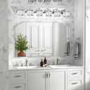VOLISUN Crystal Vanity Lights for Bathroom, 6 Light Modern Stainless Steel Bathroom Light Fixtures Over Mirror, Chrome Bathrooms Lights Fixtures - UL Certificated (Exclude Bulb)