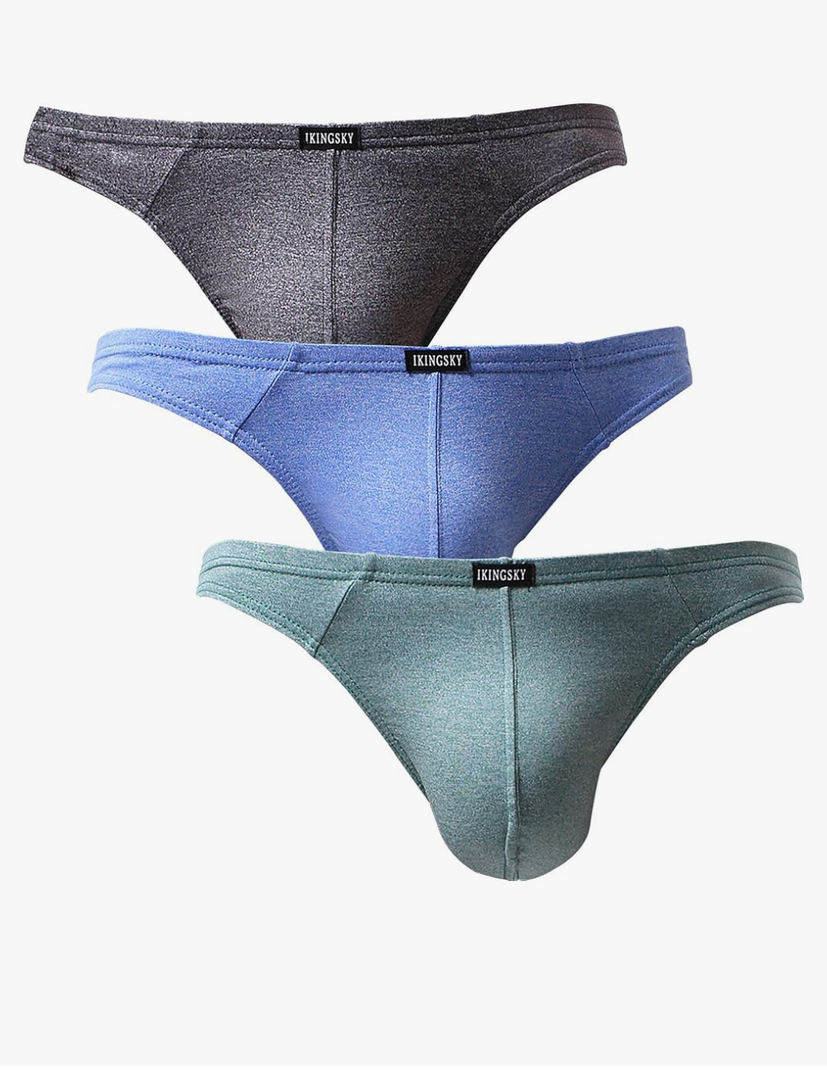 iKingsky Men's Stretch Thong Underwear Soft T-back Mens Underwear Low Rise Bulge Under Panties for Men M 4 Pack