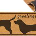 Assaoy Funny Dog Greetings Door Mat,Black Dog Welcome Coir Doormats Outside Entrance,Floor Mat,Fall Front Door mat with Heavy Duty Backing,Indoor Outdoor Rubber Rugs Patio Home Decoration 30 * 17 in