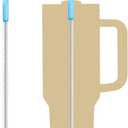 Heavy-Duty Straw Cleaner Brush Pro Set  2 Pack, 12-Inch Length, 8mm/0.31inch Width, Full Coverage Bristles, Ergonomic Grip Handle