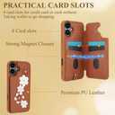 for iPhone 17 Wallet Case, Magnetic Snap Flip Leather Cover with Flower Design Credit Card Holder Stand WristbandiPhone 17 Protective Phone Case for Women