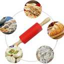 2 x Small Wooden Handle Rolling Pin for Kids - Non-Stick Silicone Rodillo for Reposteria & Masa