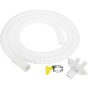 PATIKIL 4.9ft Air Conditioner Drain Kit, Universal AC Drain Hose Connector Hose with Clamp Connector 2 for Mini-Split Window AC Unit Faucet, White