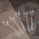 WDF 300 Pieces Clear Plastic Mini Spoons for Desserts 4 Inches Clear Plastic Spoons Heavy Duty Perfect for Cake, Desserts