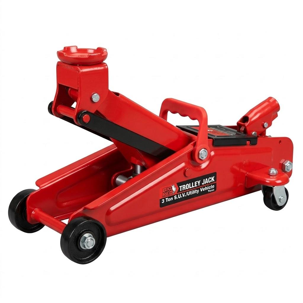 BIG RED Torin 3 Ton Hydraulic Trolley Service Floor Jack – Heavy-Duty SUV & Utility Vehicle Lift Jack, 3-Ton Weight Capacity: Designed to safely lift up to 6,000 lbs (3 tons), making it ideal for cars, trucks, SUVs, and utility vehicles