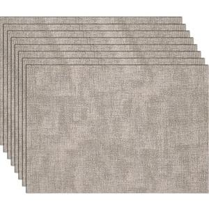 Placemats, TIMOBISS Faux Leather Placemats Set - Waterproof, Stain Resistant, Washable Table Mats for Indoor & Outdoor Dining - 17" x 11.8" - in Sets of 4/6/8(Light Gray,Set of 12)