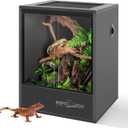 REPTI ZOO 30 Gallon PVC Tall Reptile Tank, 18x18x24 Reptile Terrarium for Frog Lizard Gecko Chameleon Snake, Tropical Rainforest Habitat Enclosure with Sliding Door & Top Screen Ventilation