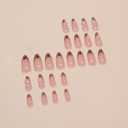 Tortoise Press on Nails with White Floral Design,Medium Almond Fake Nails Blooming Gel False Nails Press ons,Reusable Artificial Nails Glossy Full Cover Stick on Nails for Women Manicure 24Pcs