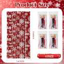 2 x Moukeren 4 Pack Winter Foil Fringe Curtains 3.3 X 6.6 ft Winter Snowflake Foil Curtain Backdrop Wonderland Backdrop Streamers Photobooth Props for Christmas Holiday Party Decor (Blue,Tree)(Red,Snow)