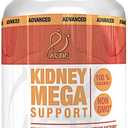 Actif Kidney Mega Support with 10+ Advanced Factors, Boosts Healthy Kidney Function, Kidney Cleanse, Non-GMO, Fast Acting, Made in USA, 120 Count, Exp.:01/2026