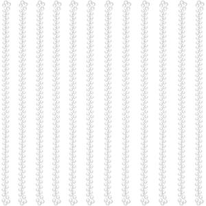 Hicarer 24 Pcs White Faux Pearl Necklaces Bulk White Beaded Necklaces 31.5 Inch for Women Girls Mardi Gras Wedding Bridal Birthday Tea Party Decorations
