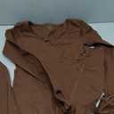 Popilush Long Sleeve Jumpsuit for Women Built-in Bra Ribbed U Neck Tummy Control Full Length Bodycon Workout Fall Outfits (XX-Large, Brown)