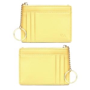 Valentoria Slim RFID Blocking Card Holder Small Pocket Wallet Keychian Zipper Coin Purse Mini Cash & Coin & Cards Case for Women Men