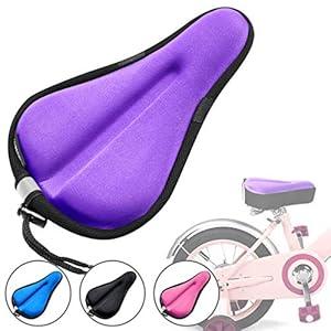 ANZOME Kids Gel Bike Seat Cushion Cover, 9"x6" Memory Foam Child Bike Seat Cover Extra Soft Small Bicycle Saddle Pad, Kids Bicycle Seat Cover with Water&Dust Resistant Cover