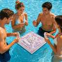 3 x MinFyberd 19x19 Inches Mahjong Floating Game Table for Pool Adults Pool Games Tray for Mahjong Card Games Dominoes Poker Floater Tables for Indoor Outdoor Swimming Pool Hot Tub Lake(Pink)