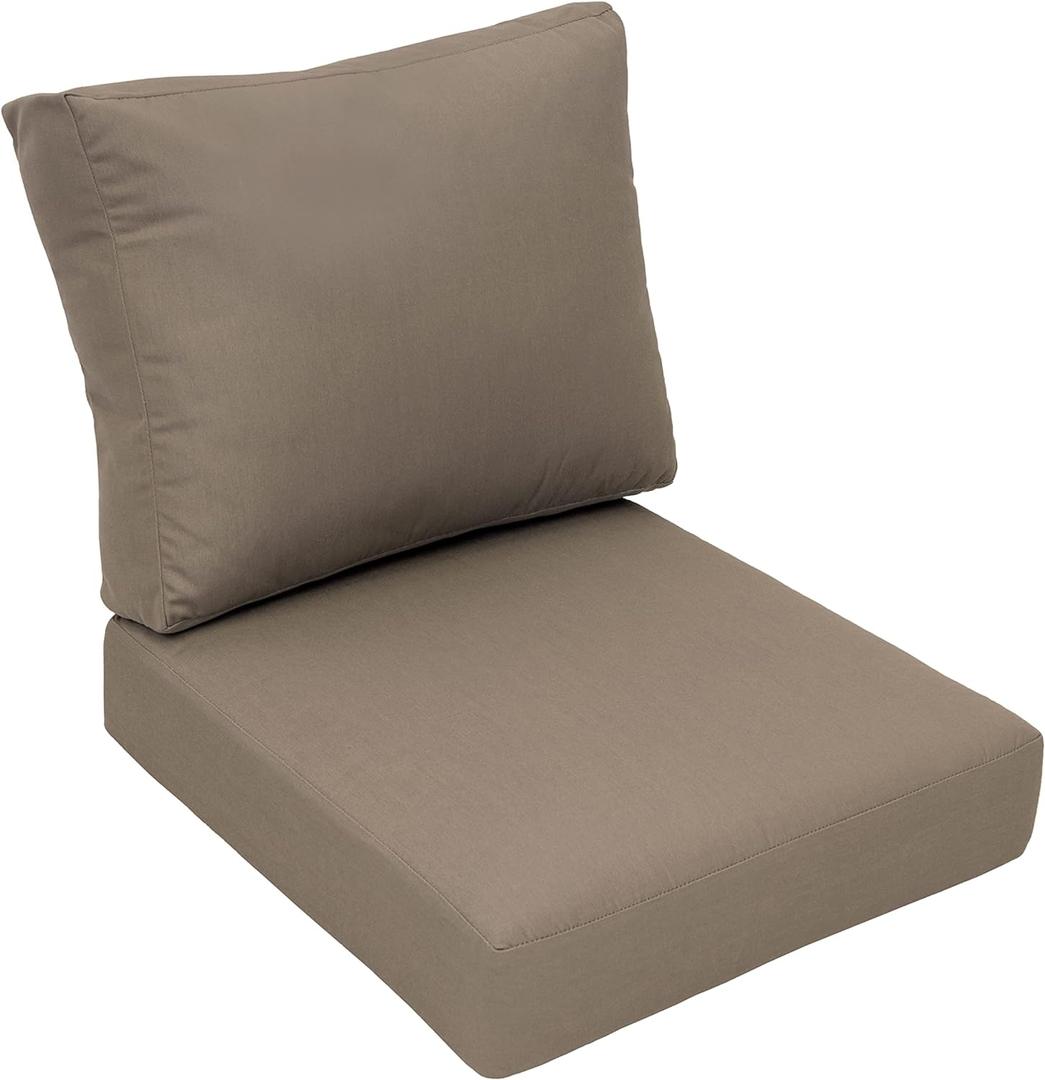 Eddie Bauer Home Deep Seating Outdoor Lounge Cushion, Knife Edge, 24" X 26" X 5", Canvas Taupe (1 Count (Pack of 1))