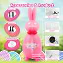 2 x 6 FT Easter Inflatables Outdoor Decorations Blow Up Yard Bunny Spring Outside Inflatable Rabbit with Led Lights (Pink-Rabbit)