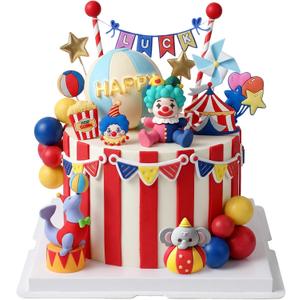 Knana 27Pcs Circus Cake Toppers Circus Cake Decorations Circus Theme Party Decorations for Carnival Birthday Party Supplies
