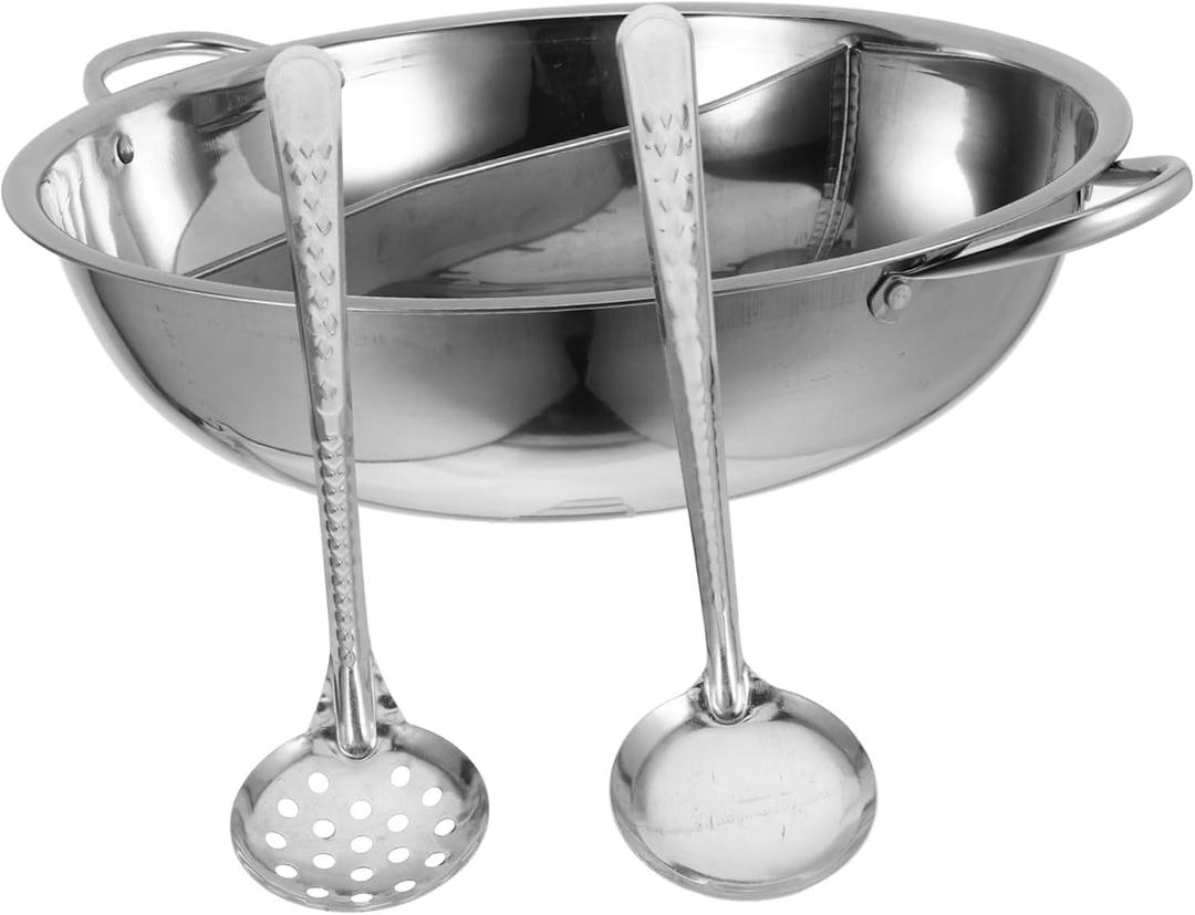 Divided Pot for Cooking Two-flavor Hot Pot Stainless Steel Family Size Cookware