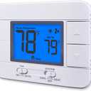 Non Programmable Thermostat for Home 1 Heat/ 1 Cool Single-Stage System, with Room Temperature Monitor (LCD Blue Backlit Screen)