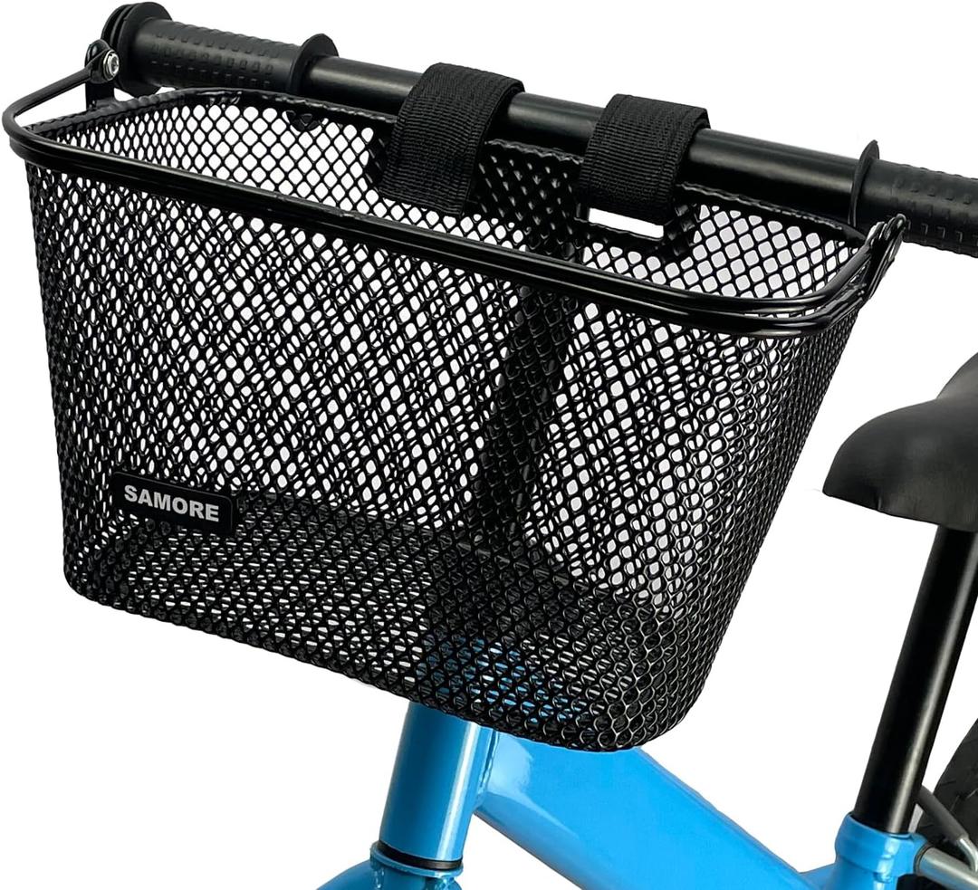 SAMORE Kids Bike Basket with Handle Bike Baskets for Children Cute Small Front Bicycle Handlebar Basket for Girls & Boys