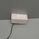 Digital Alarm Clock, with Wooden Electronic LED Time Display, 3 Alarm Settings, Humidity & Temperature Detect, Wood Made Electric Clocks for Bedroom, Bedside